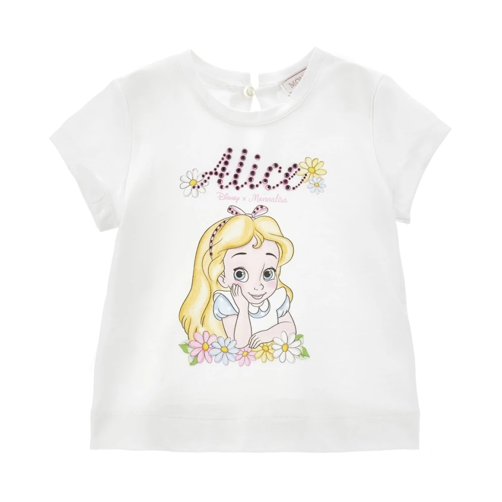 Monnalisa Boys White Cotton T-Shirt - Kids Short Sleeve T-Shirts - 9 M - Kids