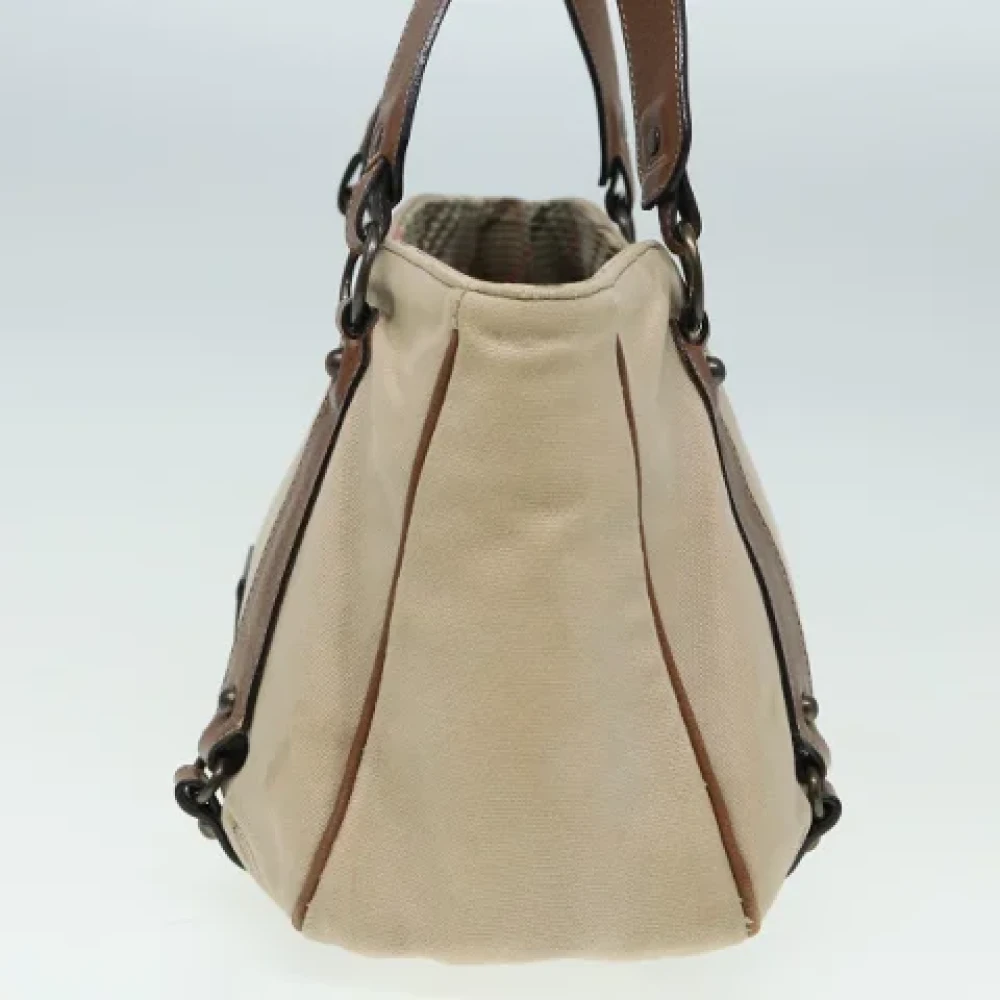 Burberry Vintage Pre-owned Canvas shoulder-bags Beige Dames