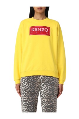 sweatshirt-graphique-jaune-avec-finitions-cotelees