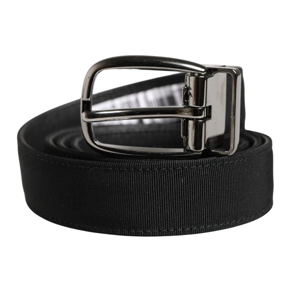 Dolce & Gabbana Men's Silver Viscose Metal Buckle Belt