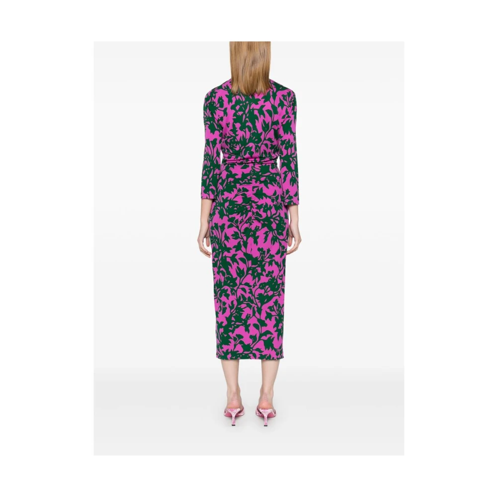 Diane Von Furstenberg Bloemenprint Gedrapeerde Jurk Multicolor Dames