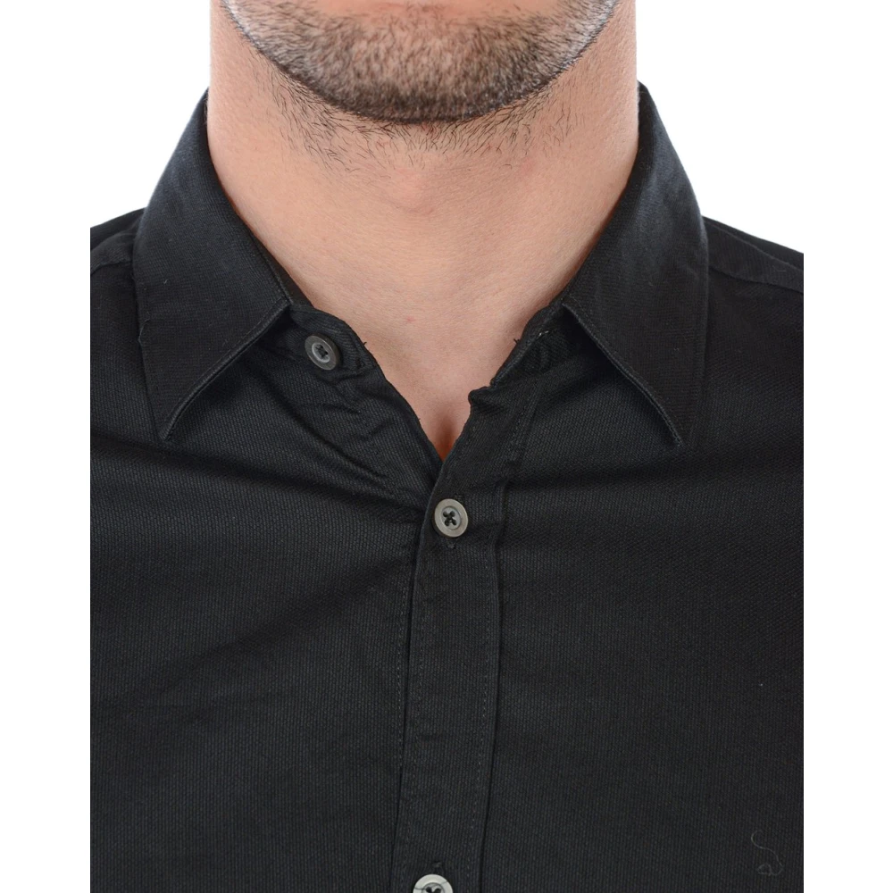 Daniele Alessandrini Casual Button-Up Overhemd Black Heren