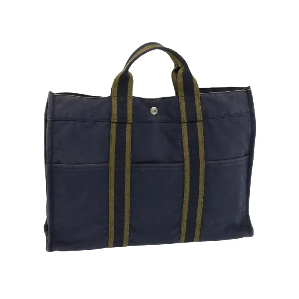 Hermès Vintage Pre-owned Cotton handbags Blue Dames