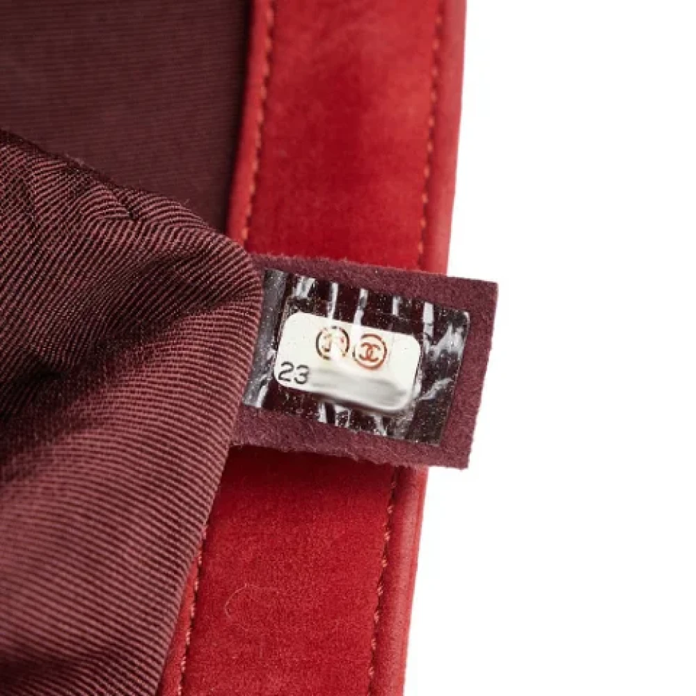 Chanel Vintage Pre-owned Suede chanel-bags Red Dames