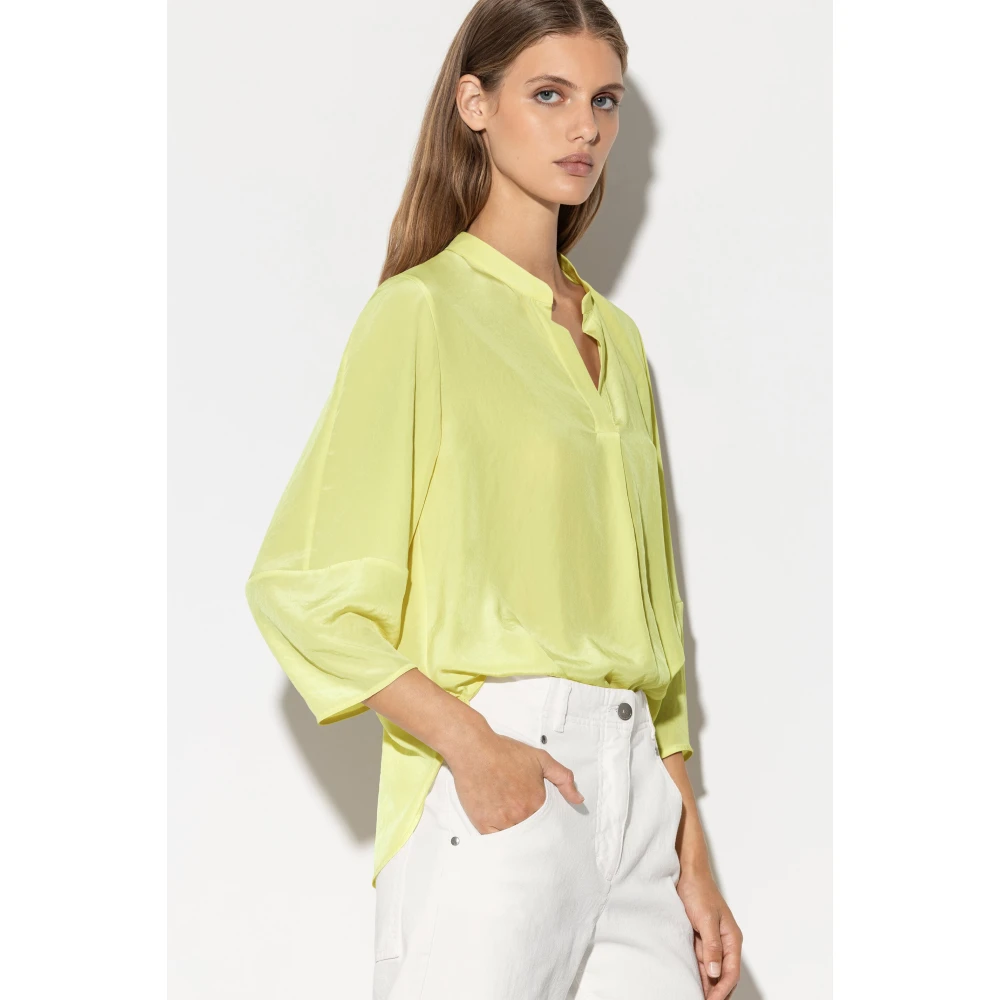 LUISA CERANO Limo Zijden Tuniek Blouse Green Dames