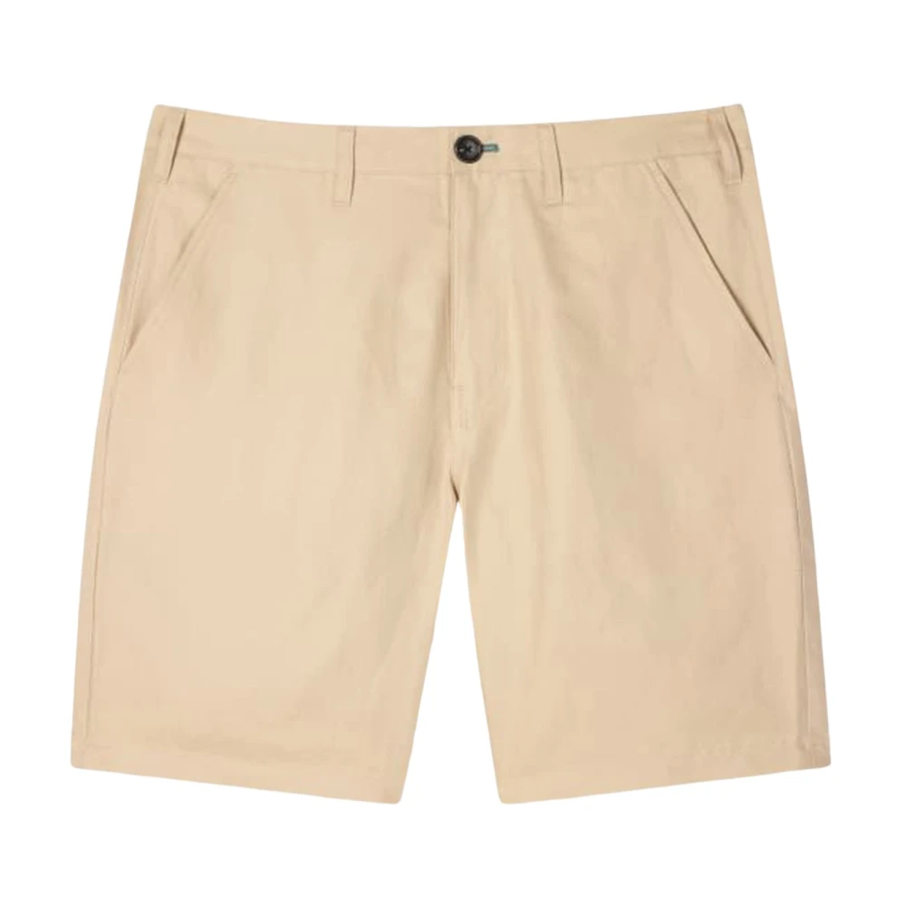 Paul Smith Men's Beige Piece-Dyed Cotton Linen Chino Shorts - Casual Shorts - W30 - Shorts
