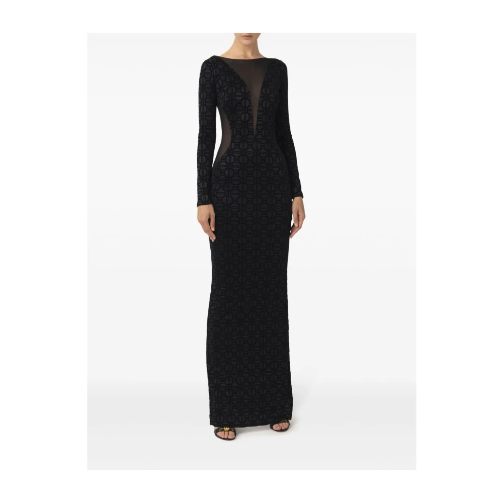 Elisabetta Franchi Zwarte Jurk Aw24 Damesmode Black Dames