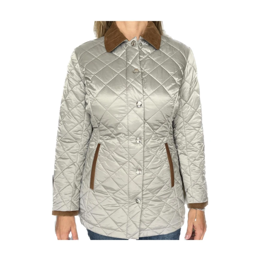 Husky Original Korte donsjas met fluwelen details Gray Dames