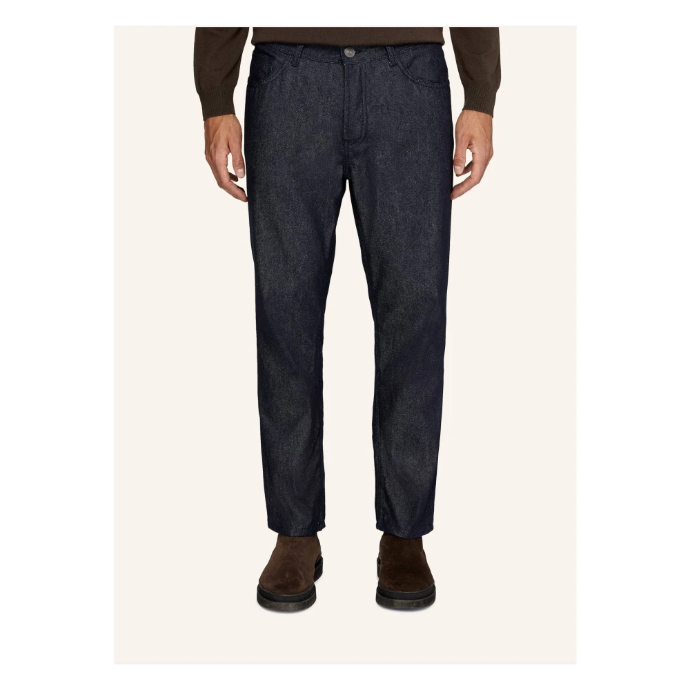 Boggi Milano Katoenen Denim Jeans Blue Heren