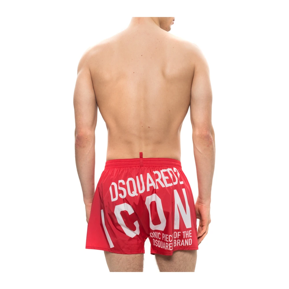 Dsquared2 Logo zwemshorts Red Heren
