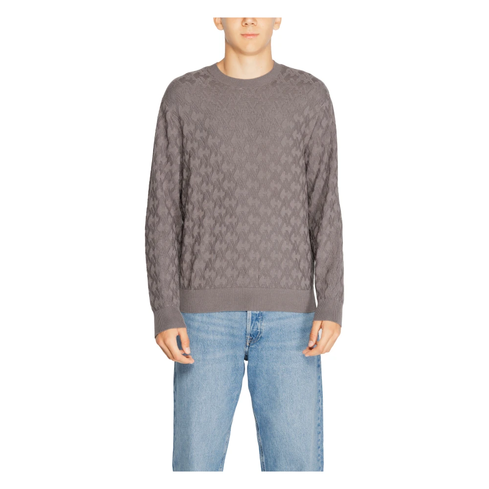 Armani Exchange Men's Grey Knit Round Neck Sweater