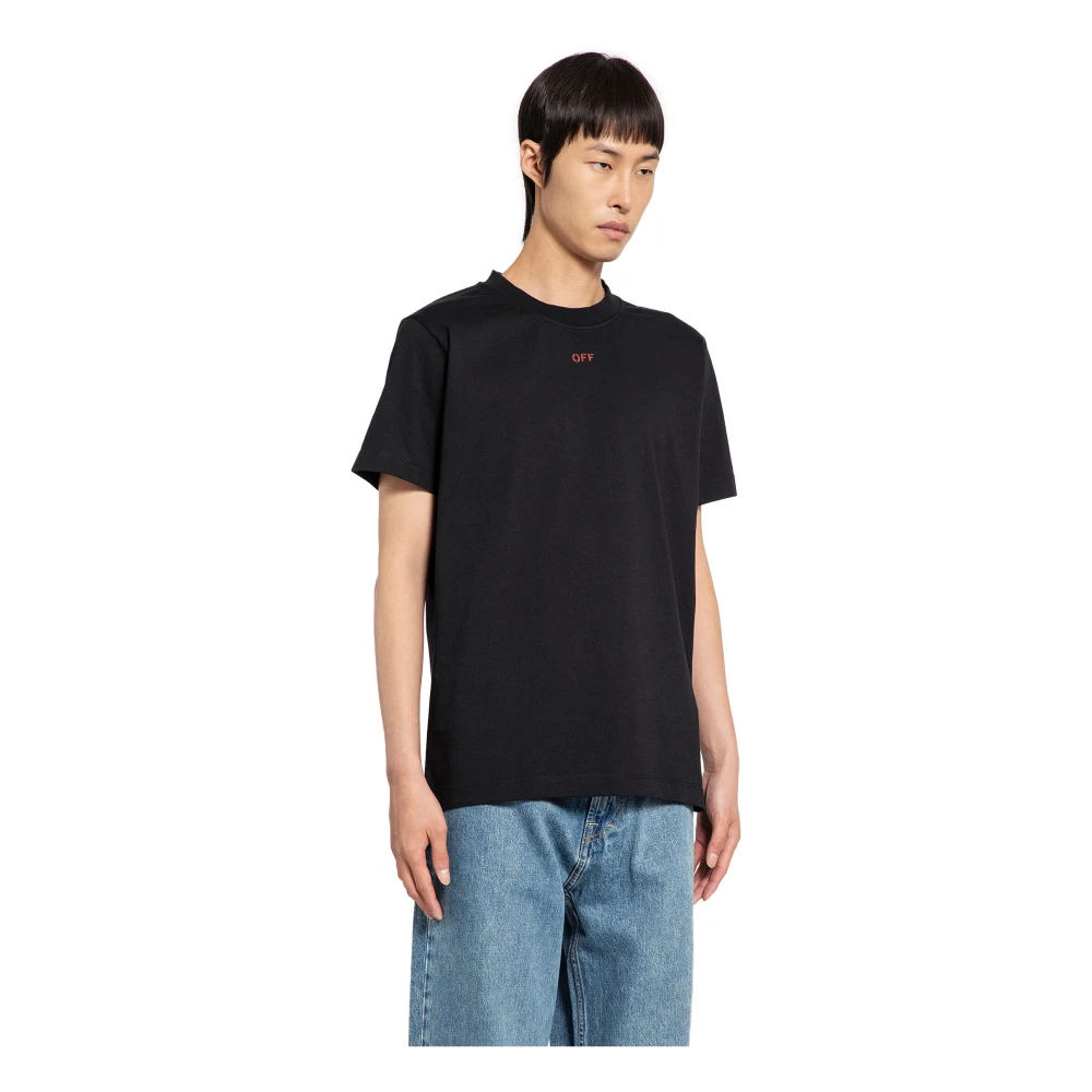 Off White Stempel Slim Tee Black Heren