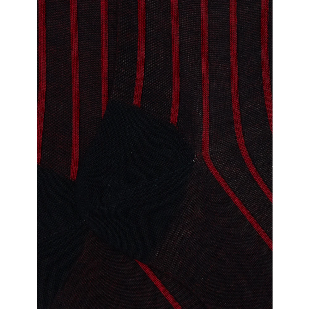 Gallo Korte blauwe sokken voor heren in spaced twin-rib katoen Multicolor Heren