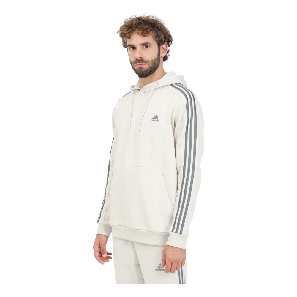 Adidas Essentials Fleece 3-Stripes Sweater White Heren