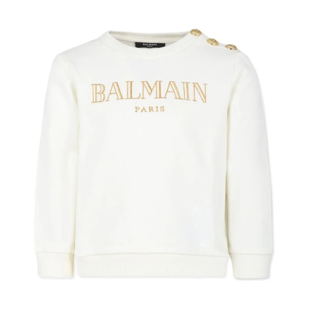 Balmain Ivory Sweatshirt Aw24 Flickkläder Beige, Flicka