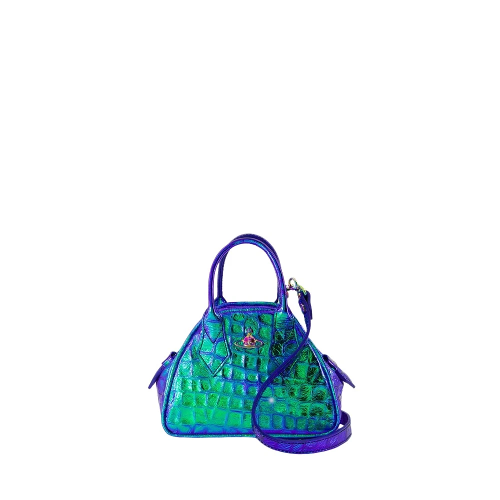 Vivienne Westwood Blauwe Krokodil-geprint Leren Crossbody Tas Blue Dames