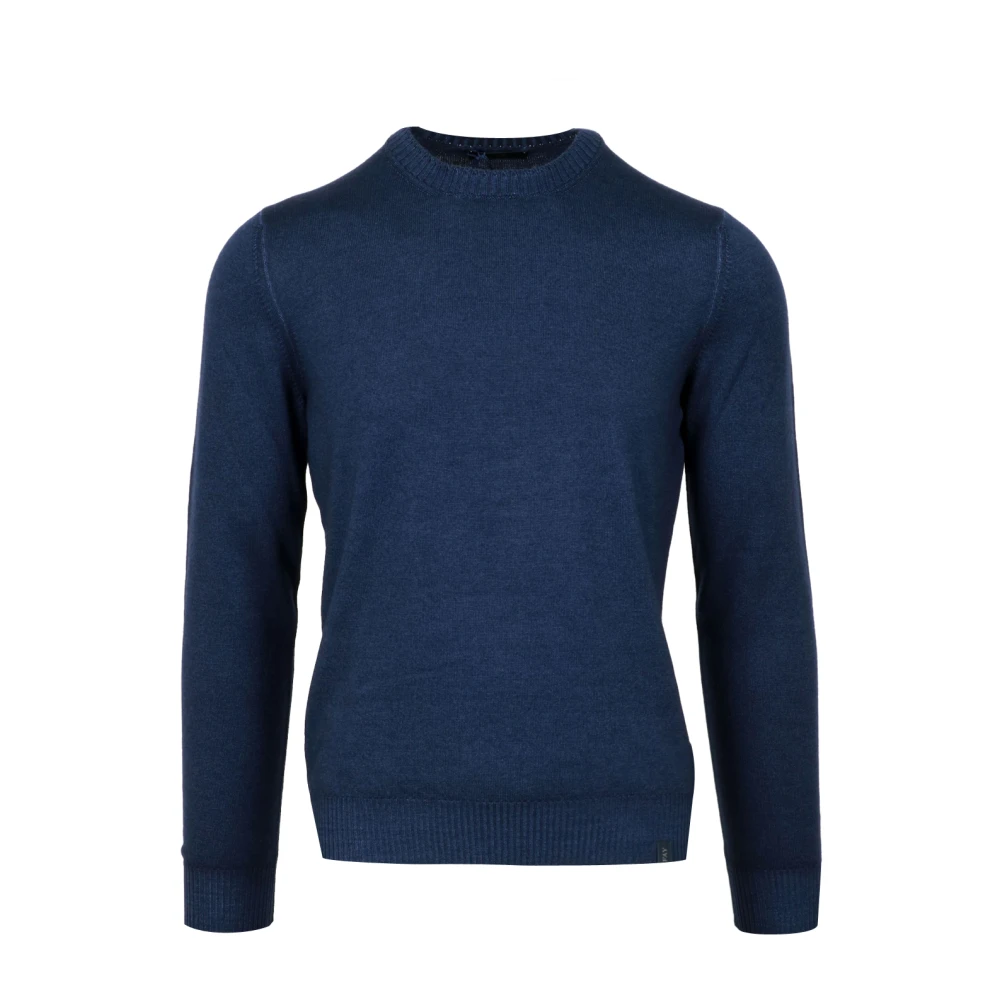 Fay Blauwe Wol Crew-neck Sweater Blue Heren