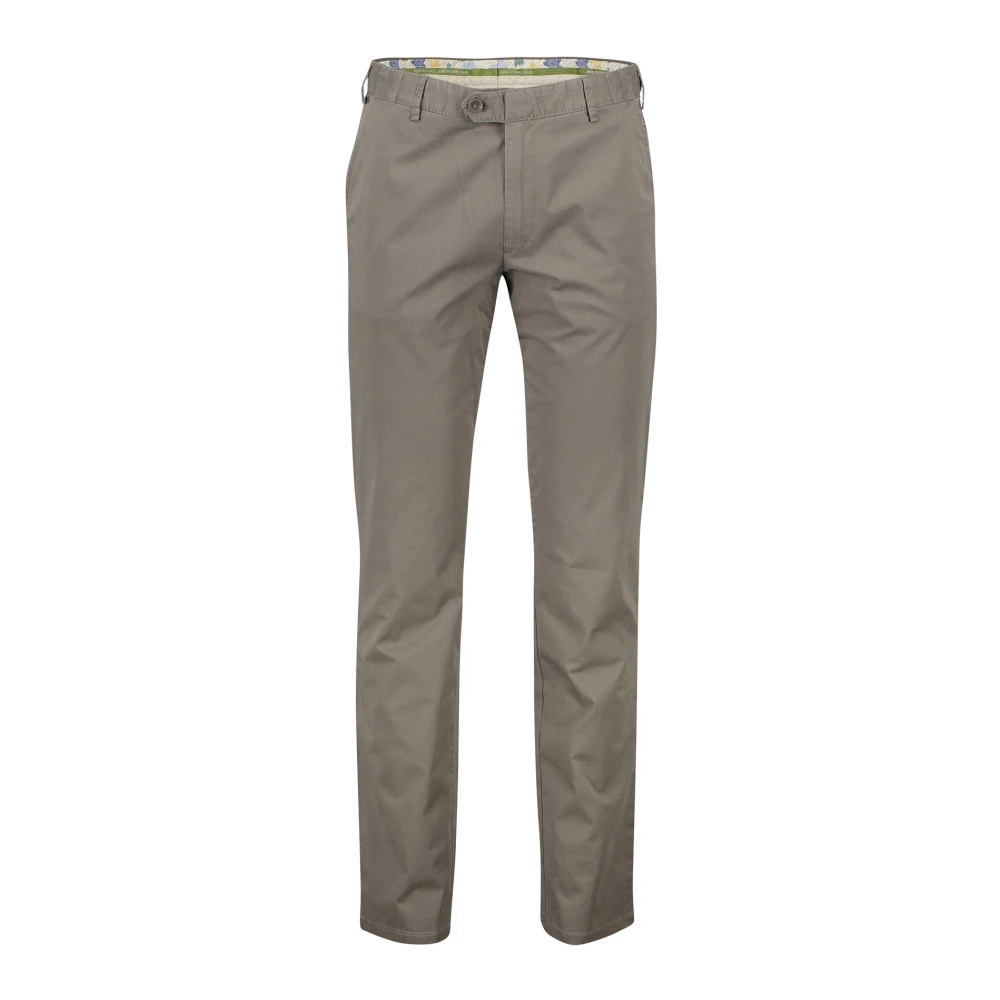 Meyer Bruine Katoenen Chino Broek Brown Heren