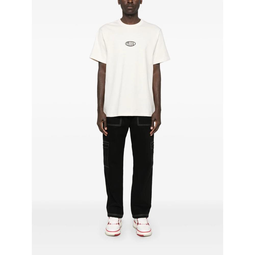 Barrow Wit T-shirt met Logo Print White Heren