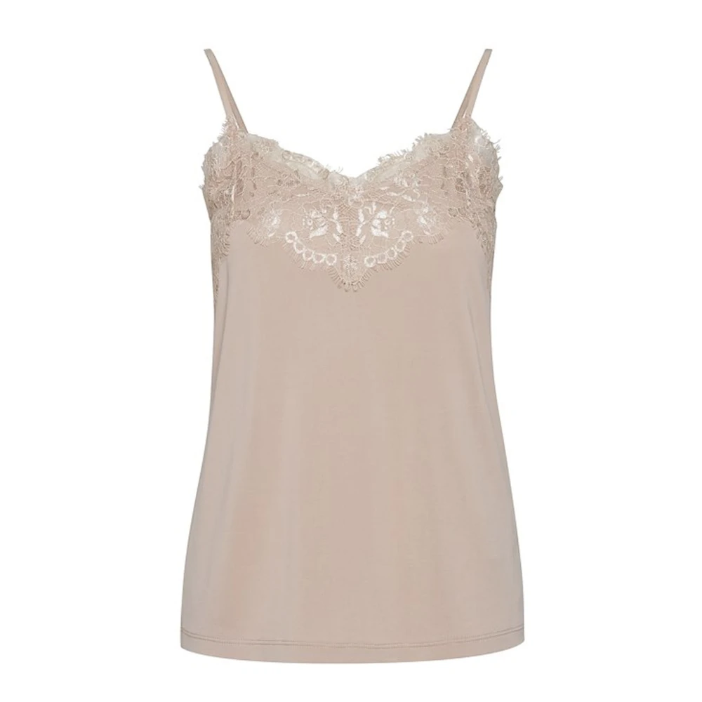 Ichi Rose Dust Kant Top Beige Dames