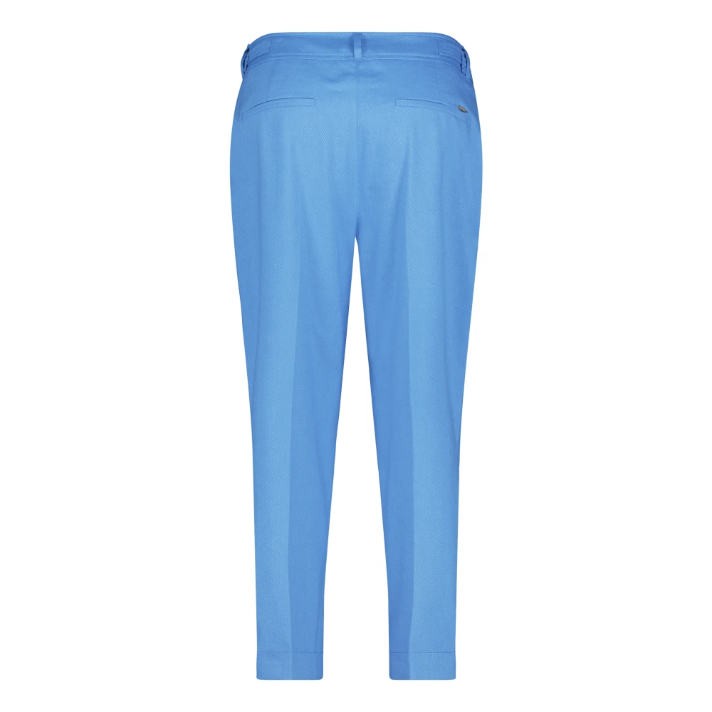 Betty & Co Hoge taille pantalon met vouw Blue Dames