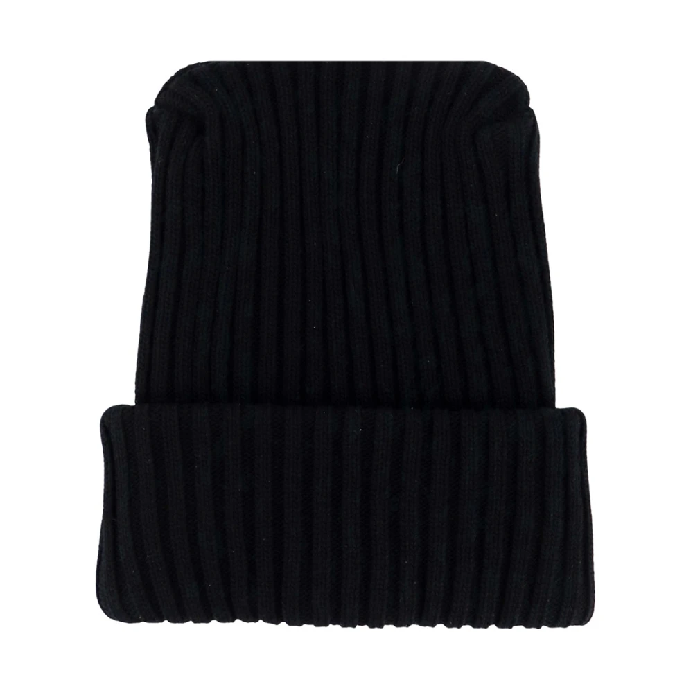 Moncler Stijlvolle Zwarte Beanie met Logo Patch Black Heren