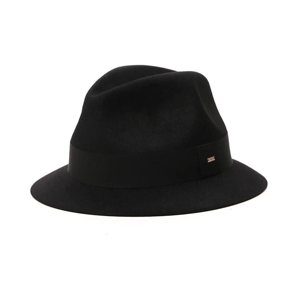 Saint Laurent Zwarte vilten fedora hoed Black Unisex