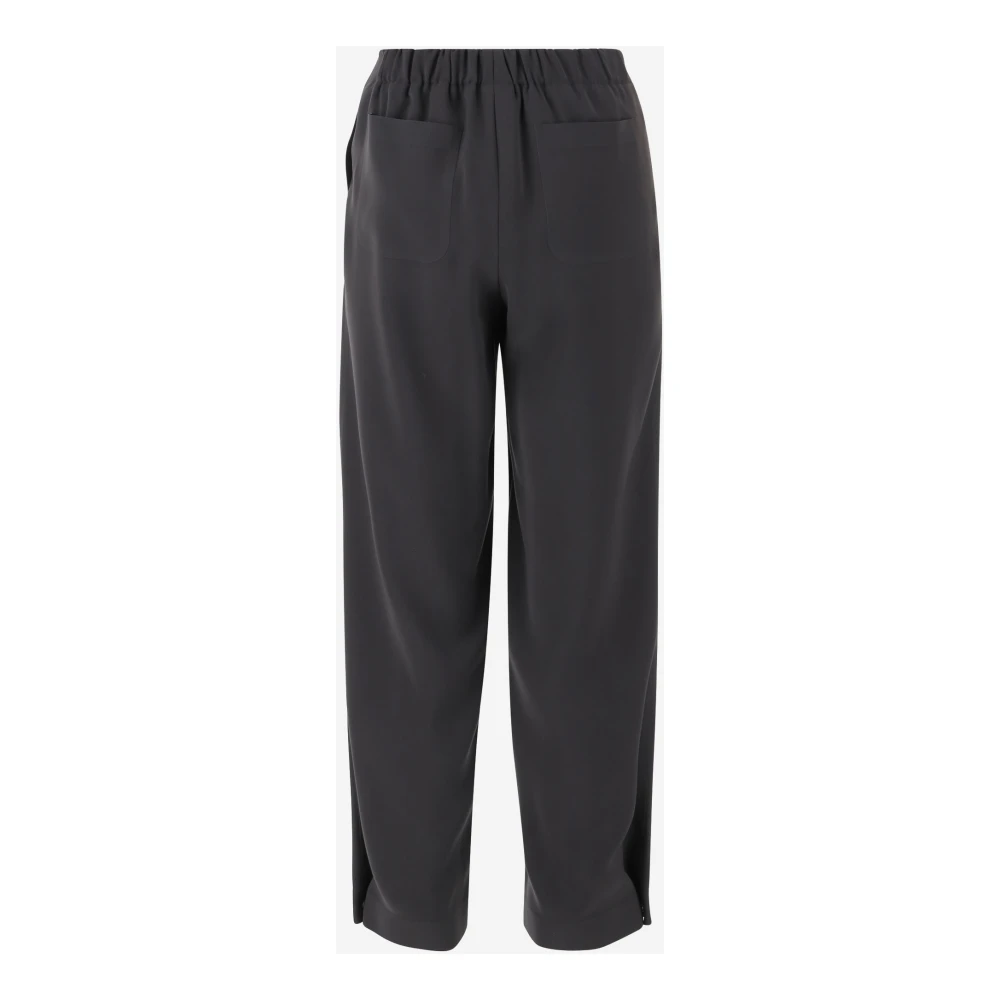 Giorgio Armani Grijze Technische Cady Broek met Knoopdetail Gray Dames