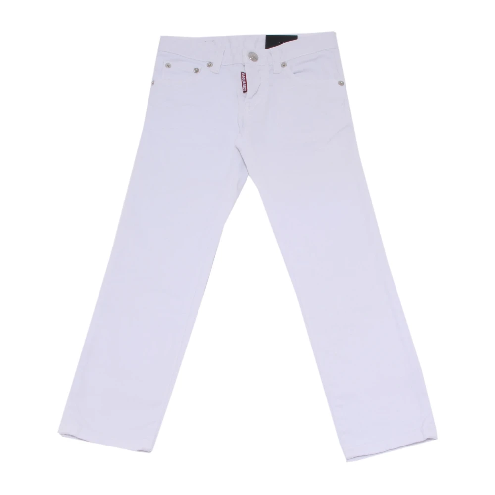Dsquared2 Boys White Cotton 'Clement' Jeans With Slim Fit - Jeans - 6 Y - Kids
