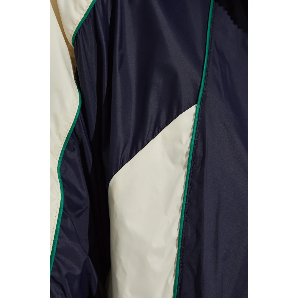 Palm Angels Lichtgewicht jas met bedrukt logo Blue Dames