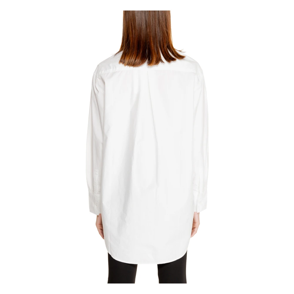 Calvin Klein Jeans Witte Lange Mouw Knoop Shirt Vrouwen White Dames