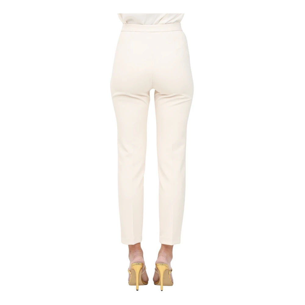 Elisabetta Franchi Elegante Witte Broek Lente Zomer White Dames