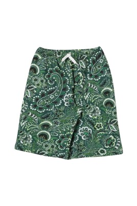green-paisley-print-kids-shorts