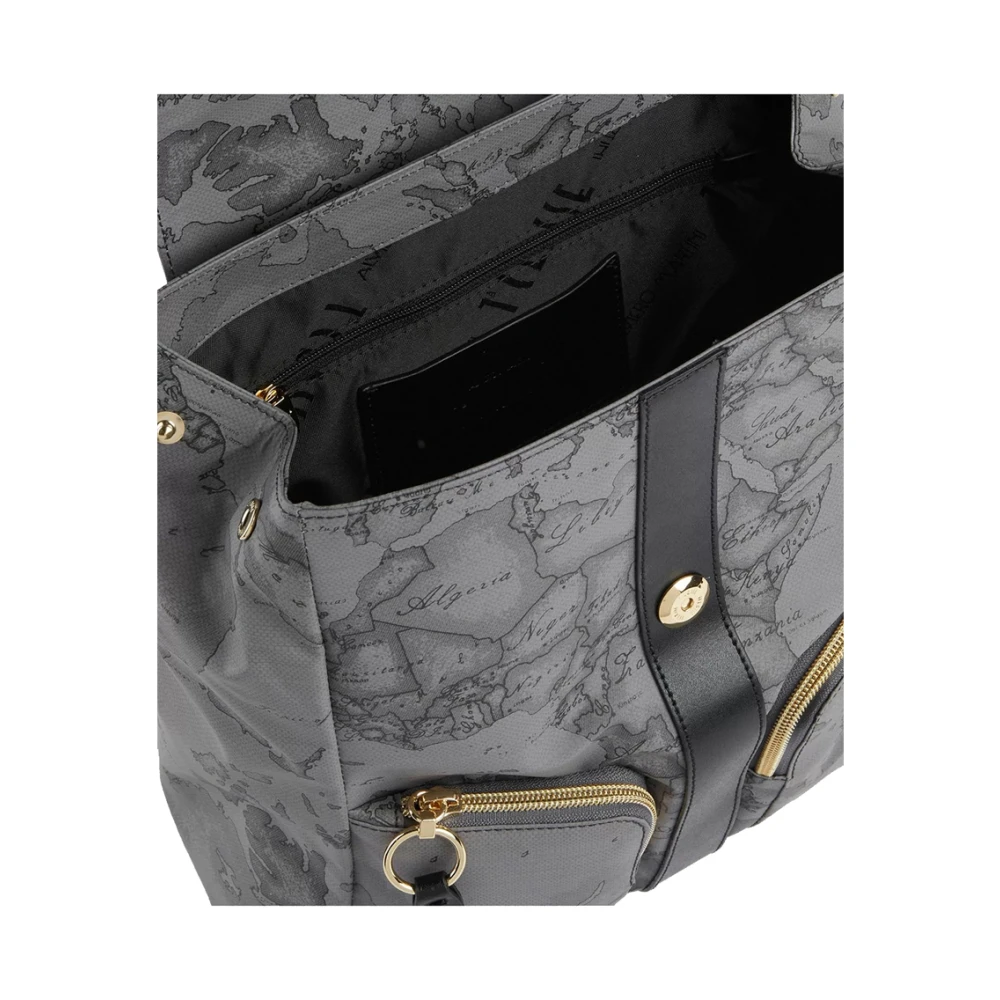 Alviero Martini 1a Classe Grijze Geo Classic Leren Rugzak Gray Dames