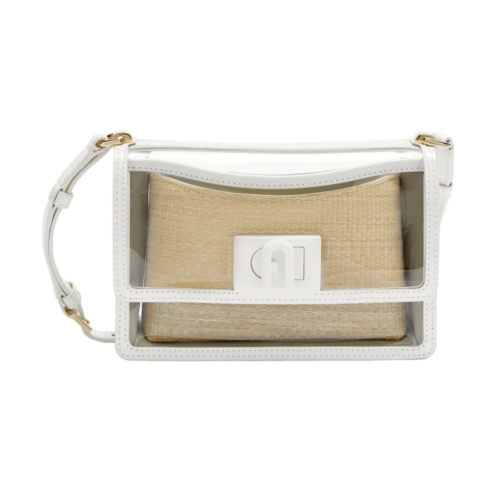 Furla Parelmoer Trim Schoudertas Beige Dames