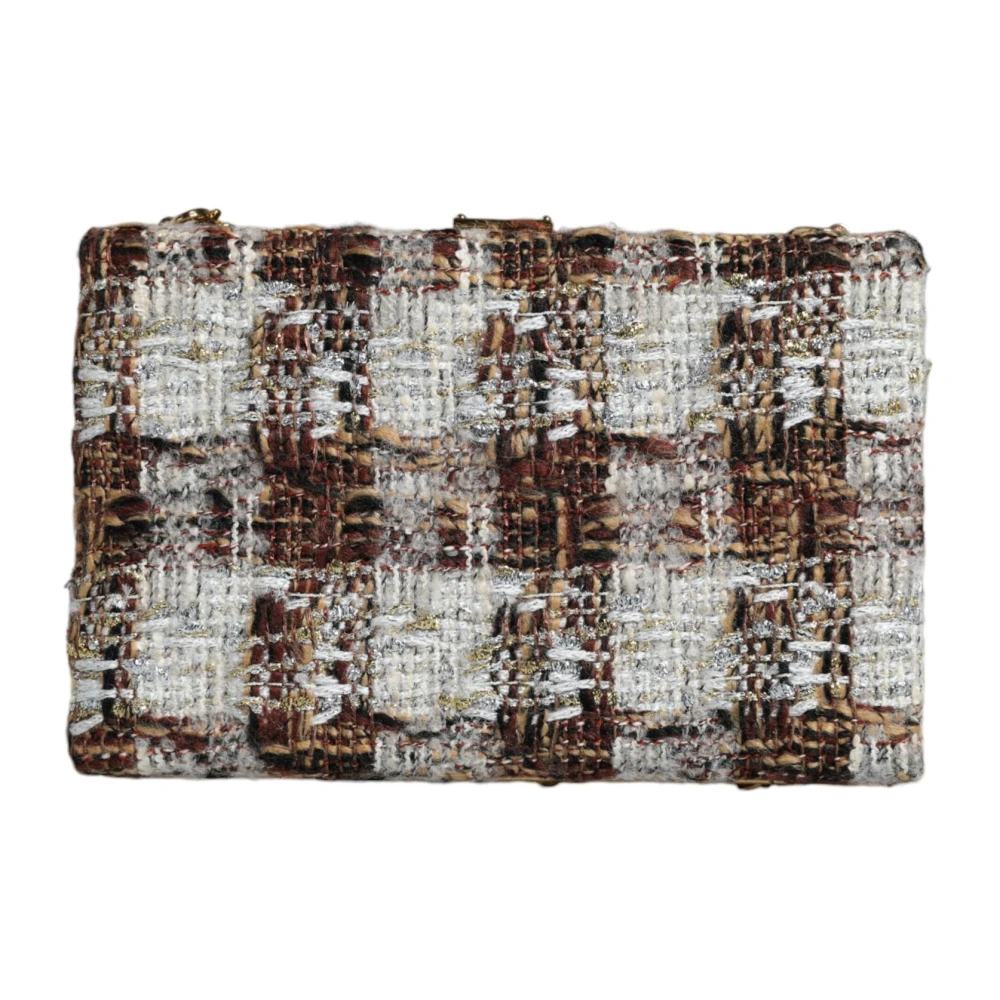 Dolce & Gabbana Bloemen Tweed Crossbody Tas met Gouden Detail Multicolor Dames
