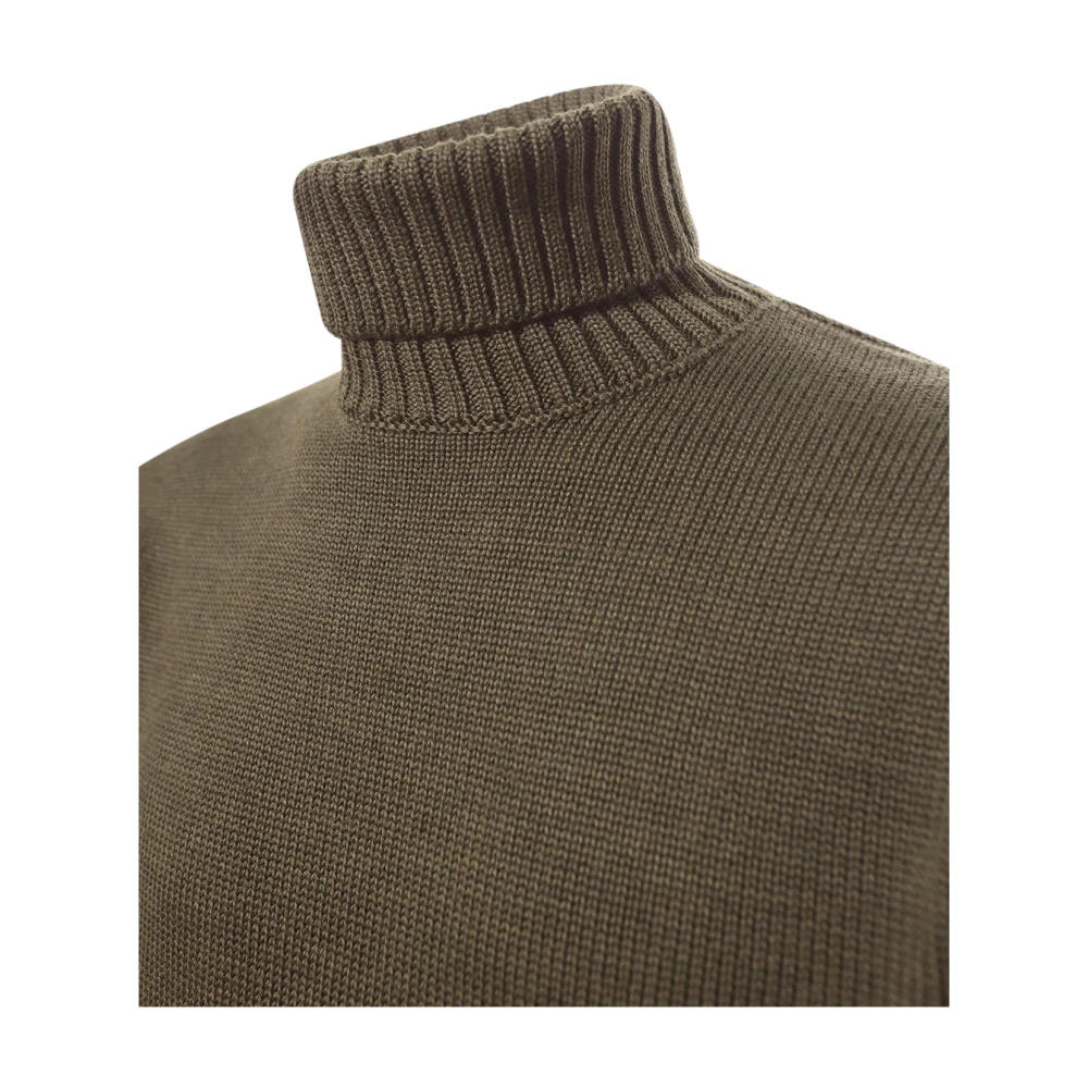 Zanone Groene Merinowol Coltrui Sweater Green Heren