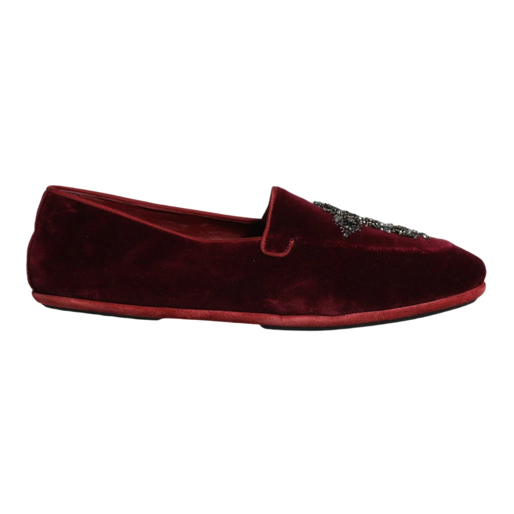Dolce & Gabbana Men's Red Loafers, 8 Uk, Loafers Dress Shoes