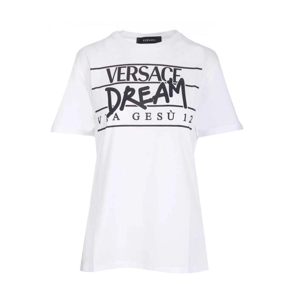 Versace T-shirt White, Dam
