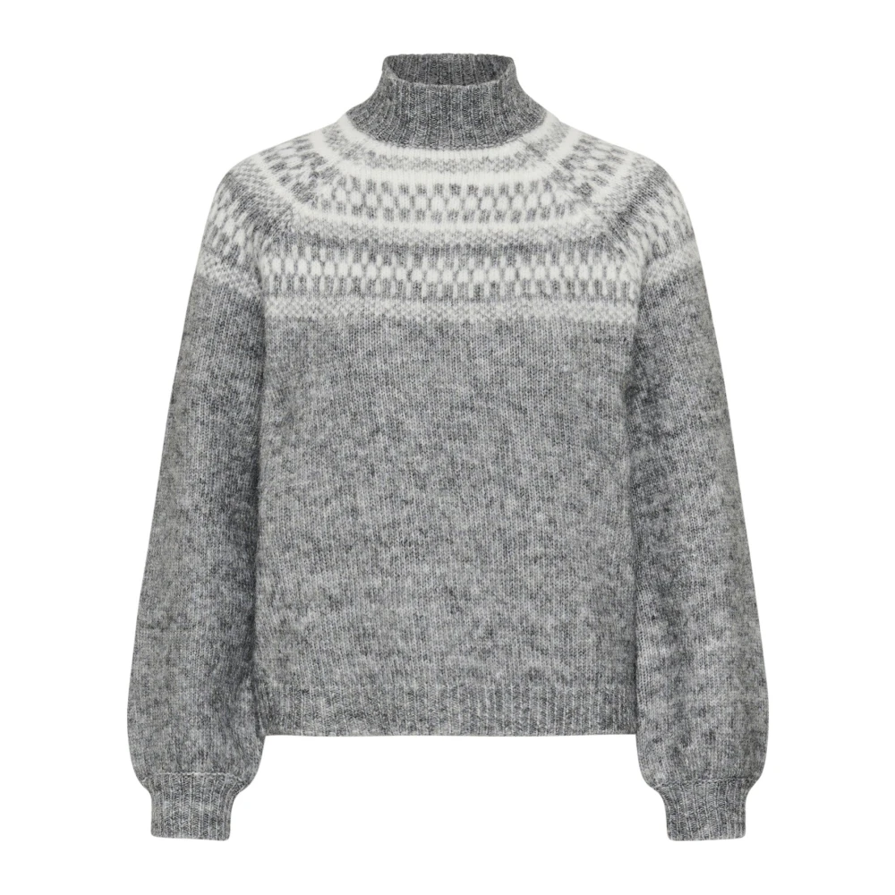 Kaffe, Damen, Pullover, Gerda, Weiss, Grau, (XL) - Bild 4