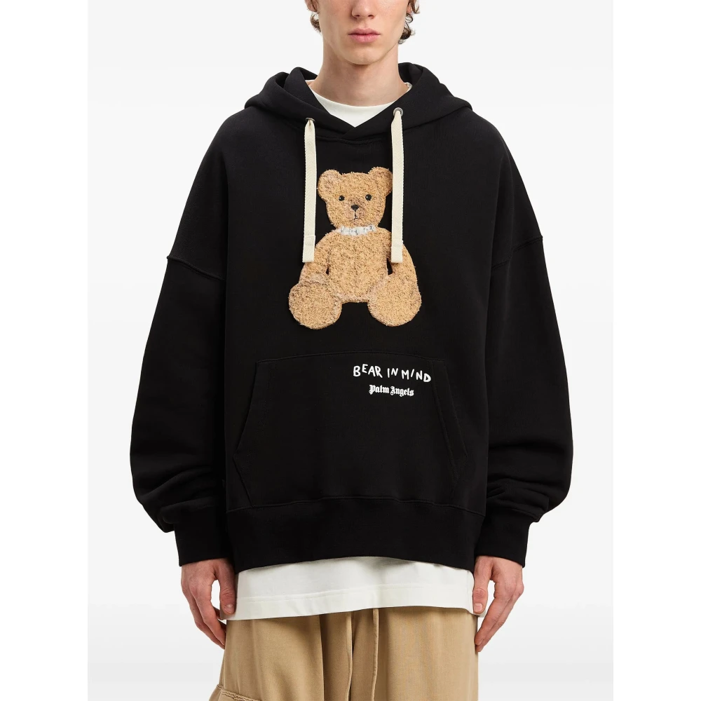 Palm Angels Zwarte Bear Mind Hoody Black Heren