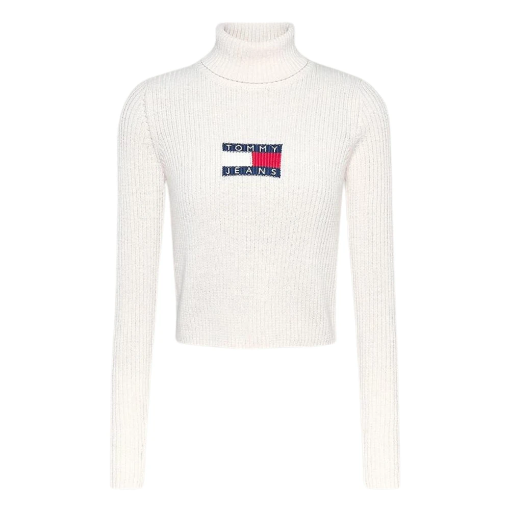 Tommy Hilfiger Geribbelde Coltrui Beige Dames