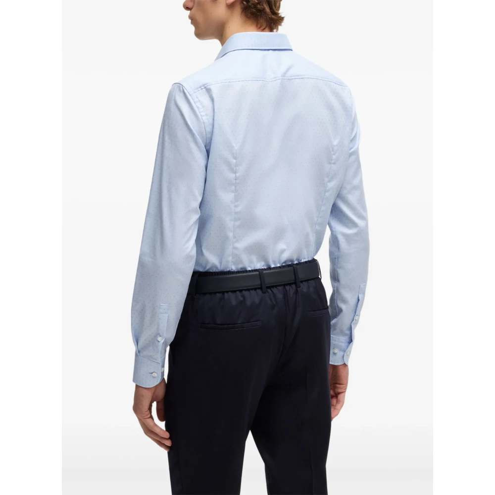 Hugo Boss Polka-dot Katoenen Overhemd Blue Heren