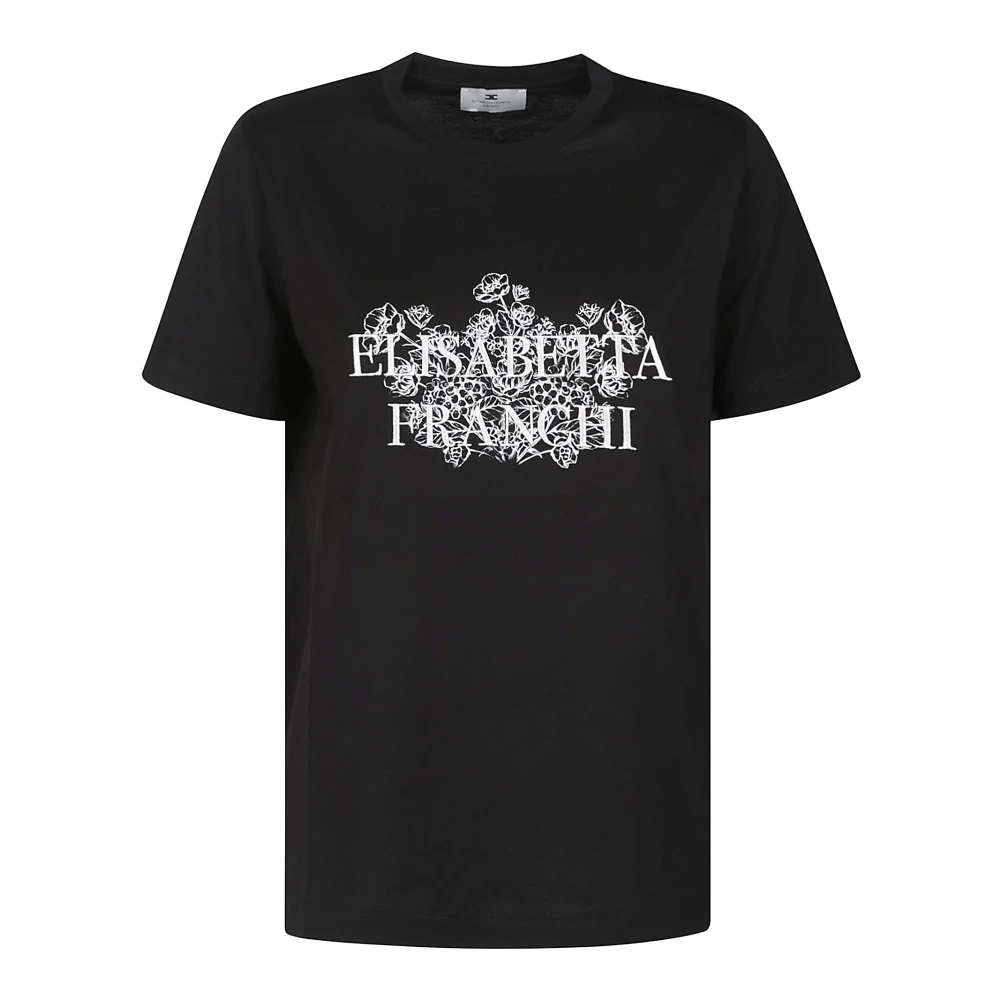 Elisabetta Franchi Casual Katoenen T-shirt Black Dames