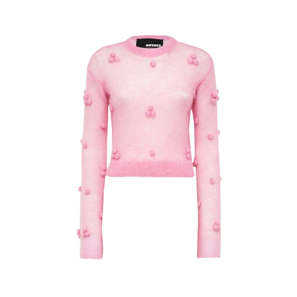 Rotate Birger Christensen Trui met uitlopende mouwen en ronde hals Pink Dames