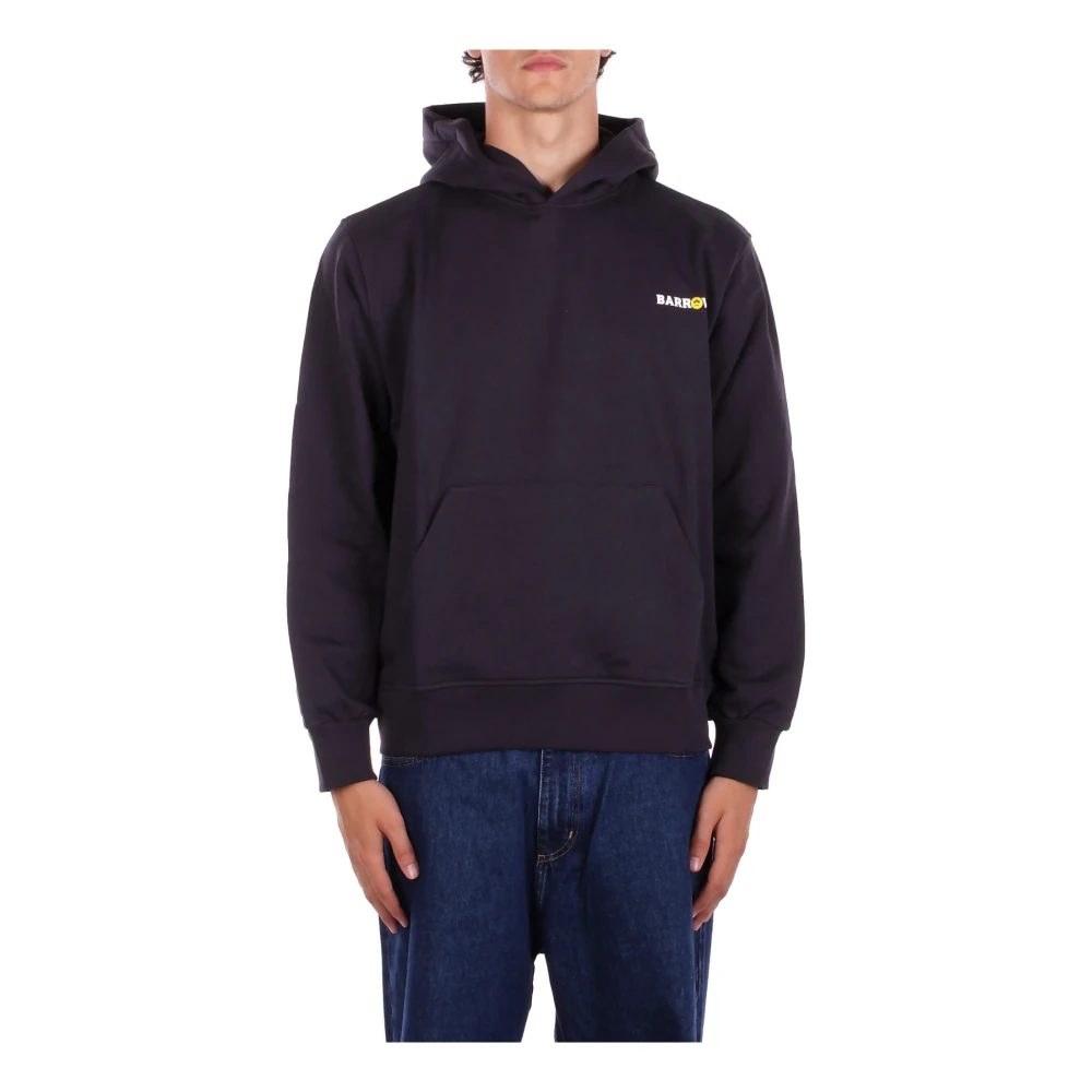 Barrow Gray Grey Hoodie Jumper With Front And Back Print - Male - Hoodies - S - Sweatshirts & Hoodies