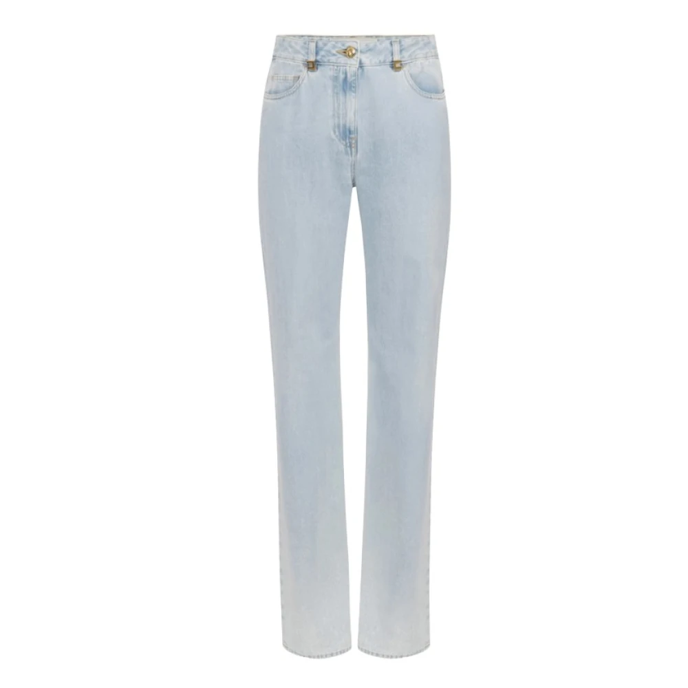 Elisabetta Franchi Heldere Blauwe Flared Leg Jeans met Juweel Details Blue Dames