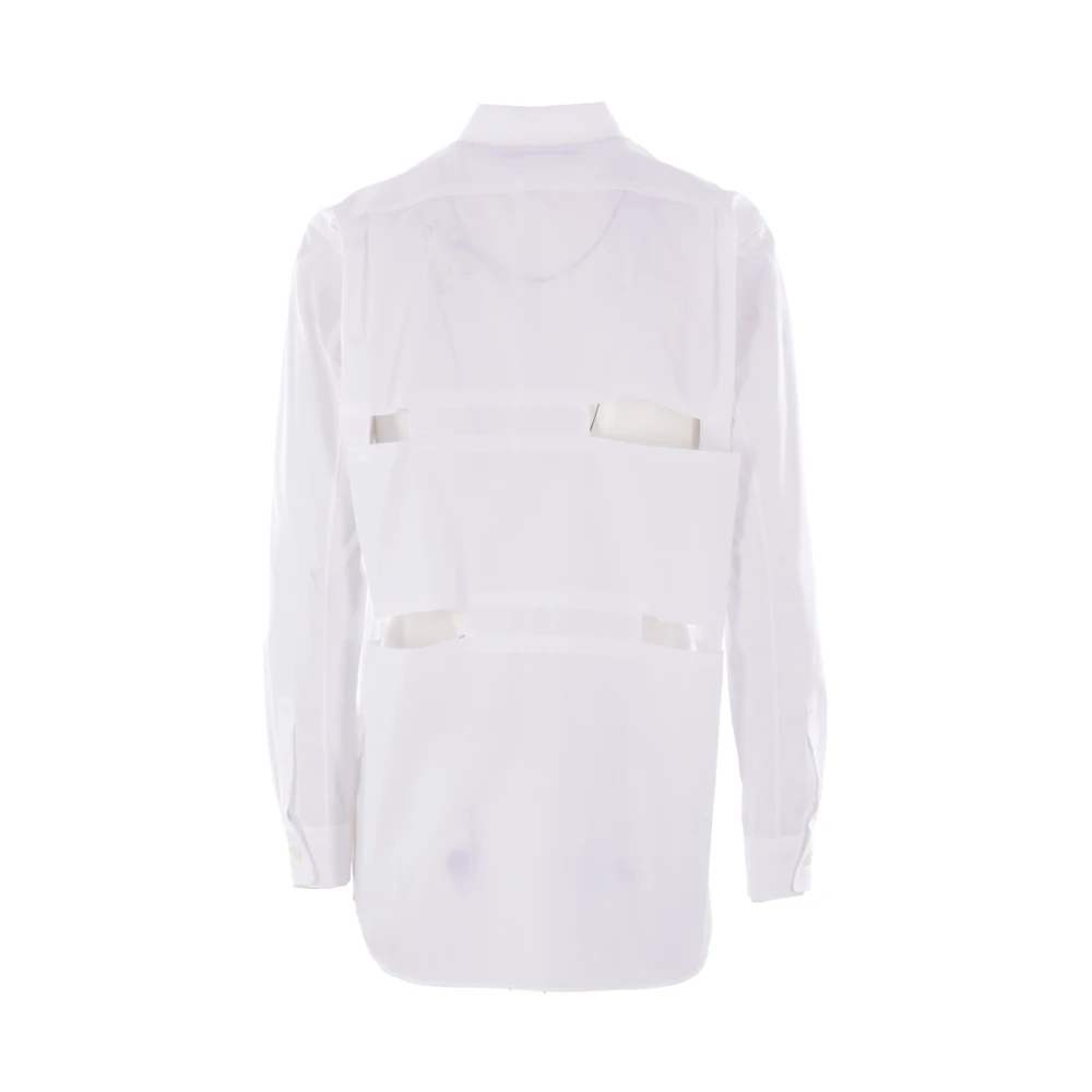 Comme des Garçons Witte Poplin Overhemd met Cut-Out White Heren