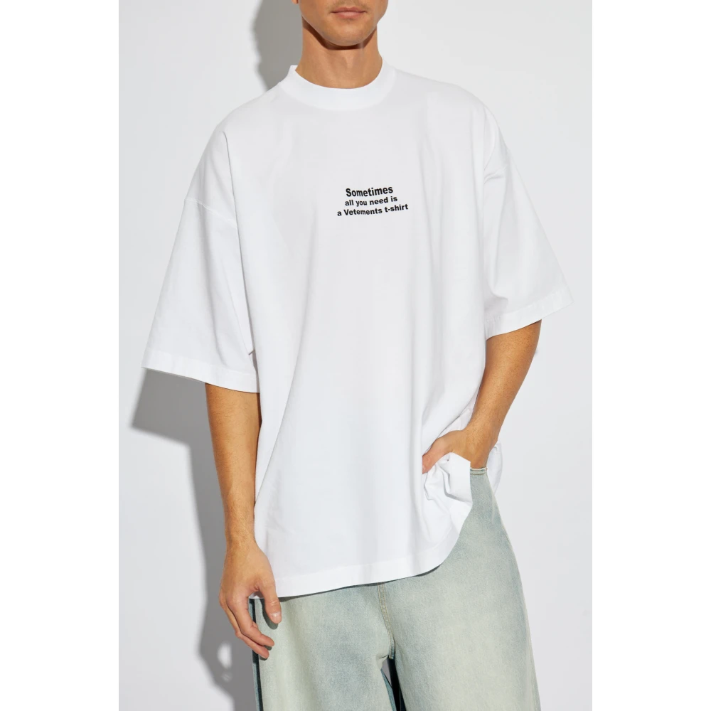 Vetements T-shirt met print White Heren