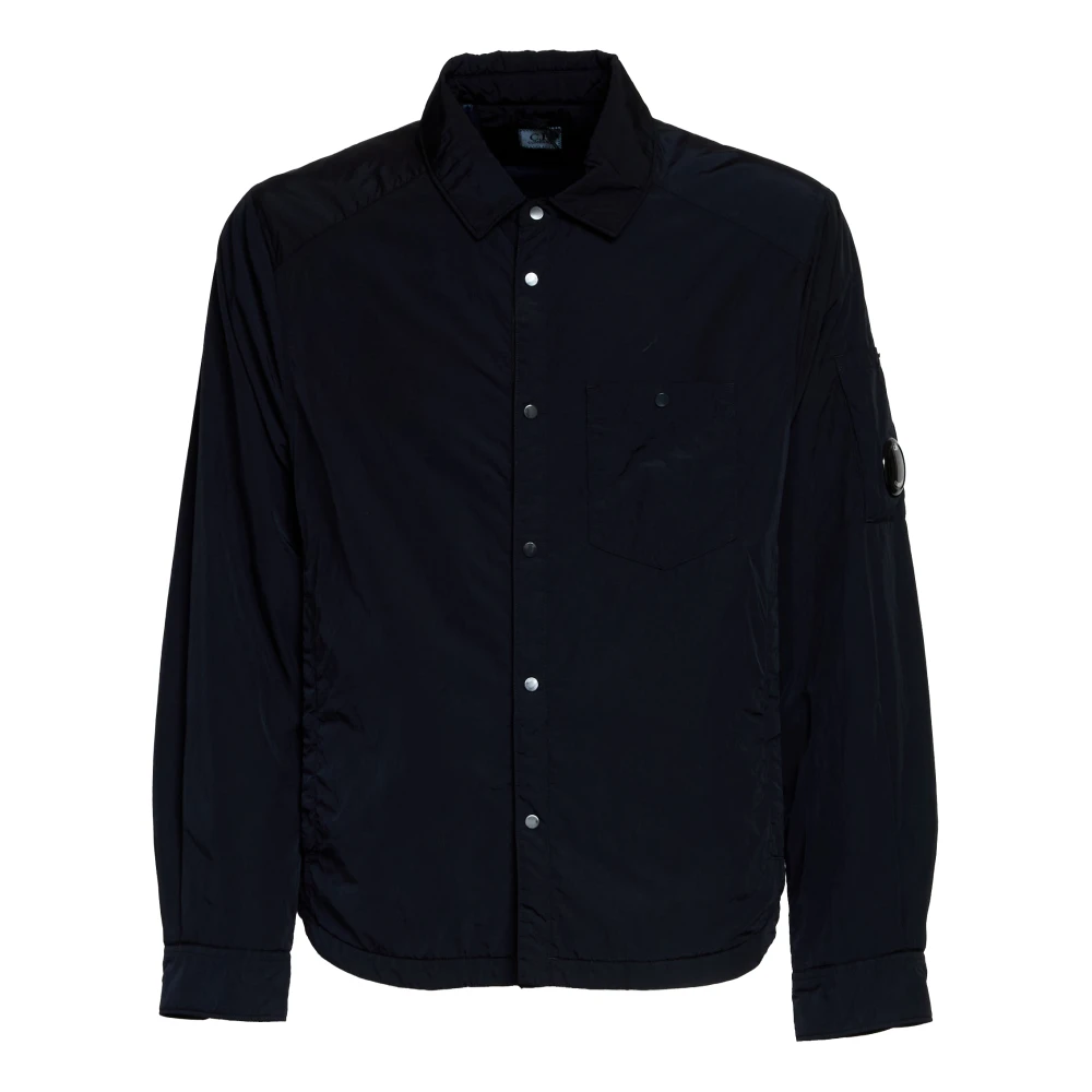 C.p. Company Men's Blue Chrome-R Lens Button Overshirt